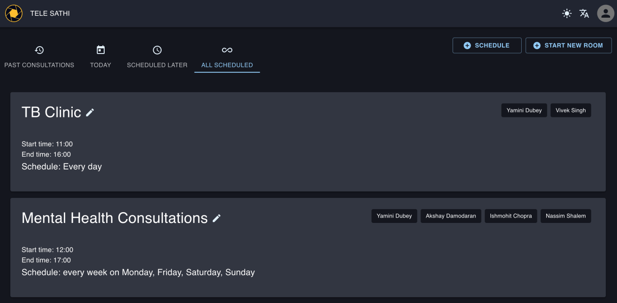 Tele Sathi Consultation Schedules